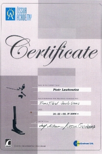 Certyfikat Ossur Academy – zaopatrzenie protetyczne podudzia – marzec 2004